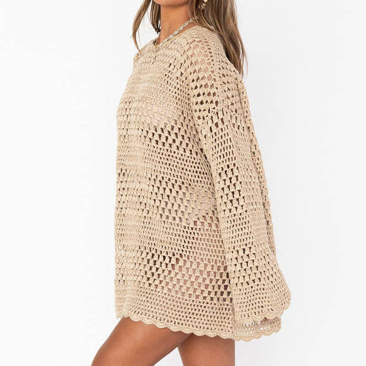 Cut-Out Flared Sleeves Beach Cover-Up
