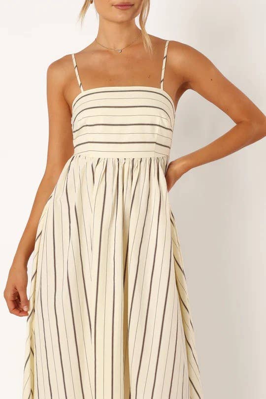 Striped Slip Backless Dress