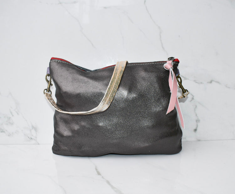 Vivi Purple Snake/Charcoal Crossbody