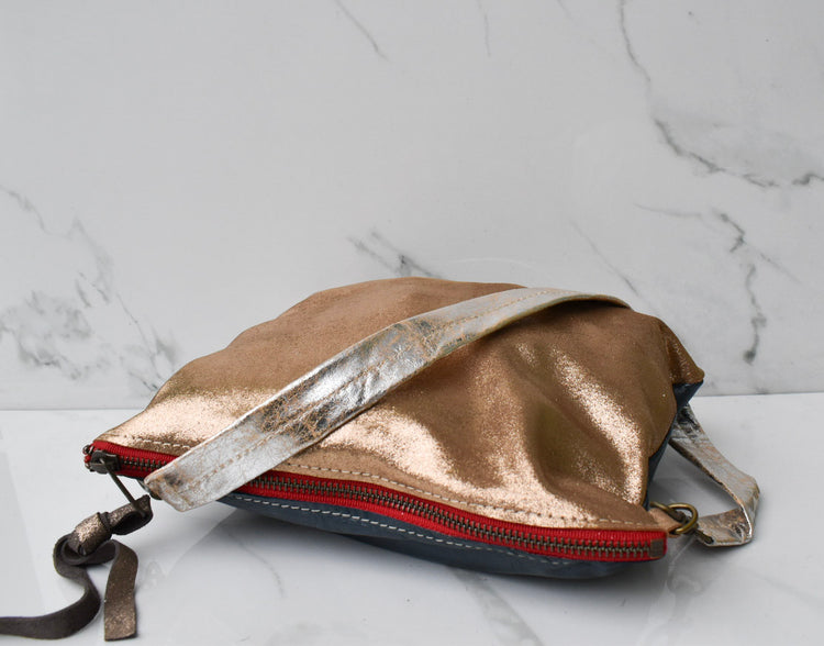 Mini Vivi Navy/Bronze Crossbody