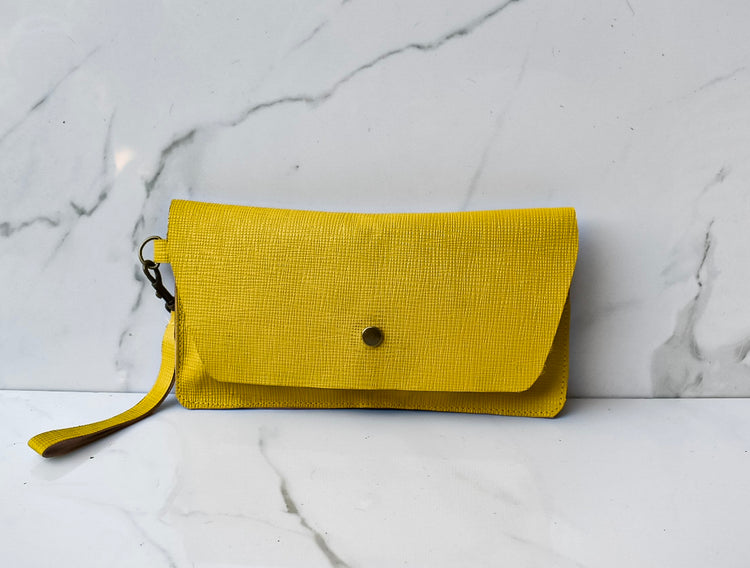 Addison Yellow Wristlet Clutch