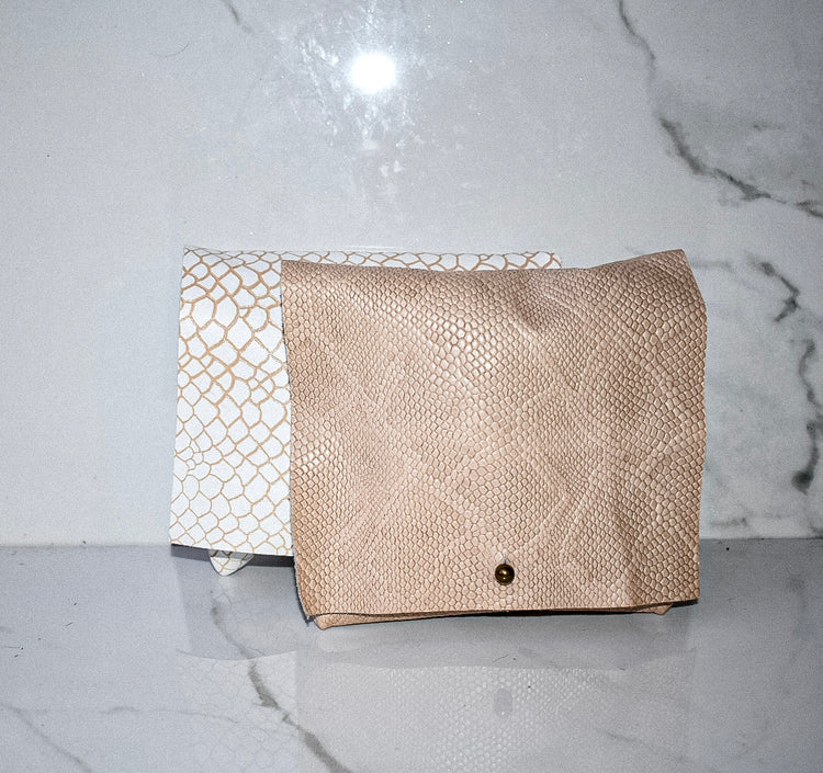 Polly White Snake Pouch