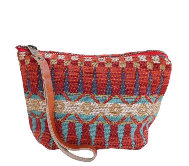 Harlow Moon in Tumeric with Brown Leather Wristlet