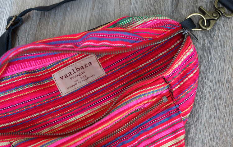 Fanny Pack- Thai Stripe Black Leather