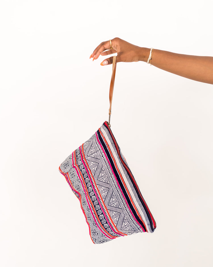 Haven Moon in Stainglass with Brown Leather Wristlet