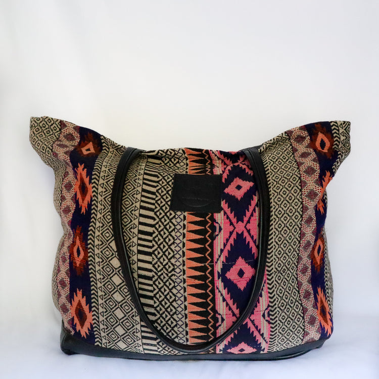 Paloma Weekender in Black Leather