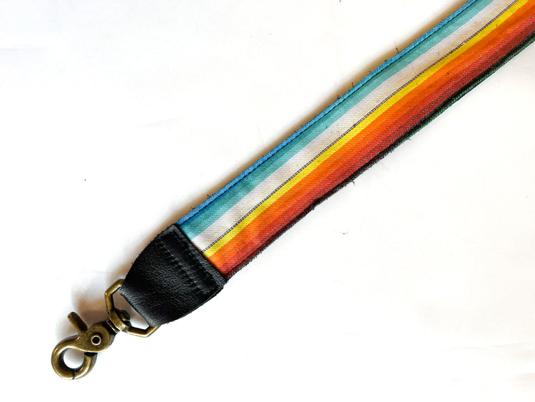 Messenger Strap Fabric and Leather-Thin Long