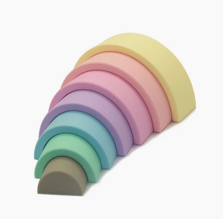 Silicone Stacker Rainbow Pastel
