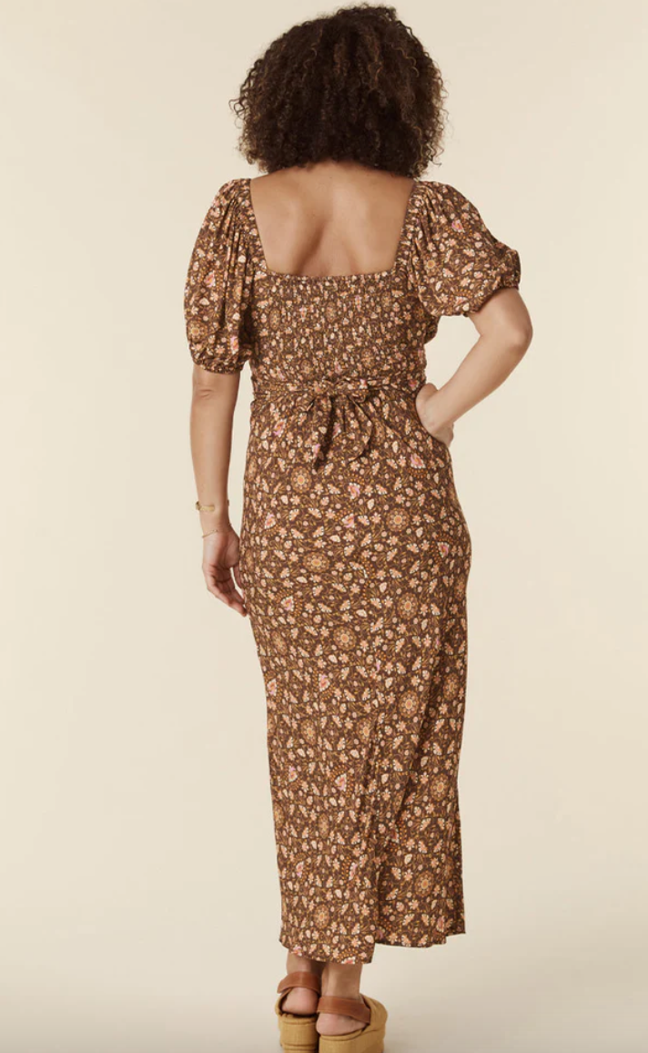 Madame Peacock Sweetheart Dress- Coffee