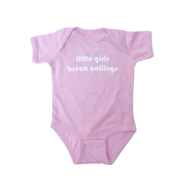 little imprint - little girls break ceilings onesie