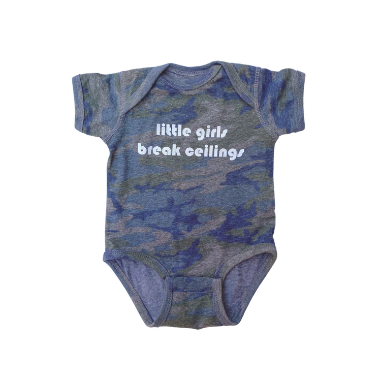 little imprint - little girls break ceilings onesie