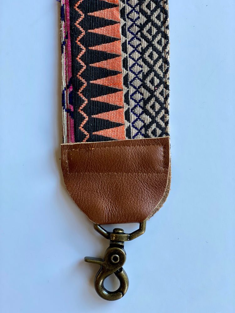 Messenger Strap Fabric and Leather- Long