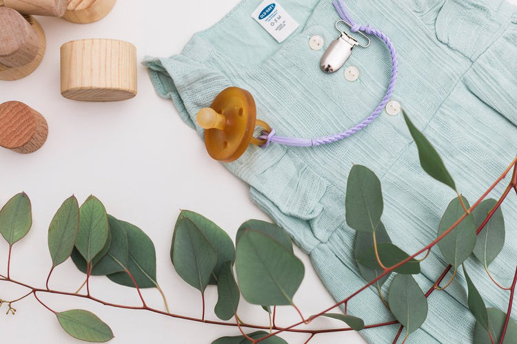 LEATHER SUEDE BRAIDED PACIFIER CLIPS