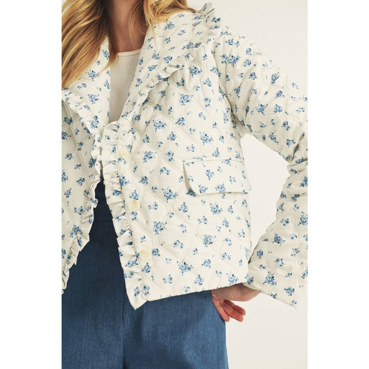 Blue Rose Quilted Jacket