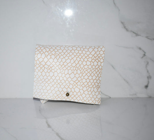 Polly White Snake Pouch
