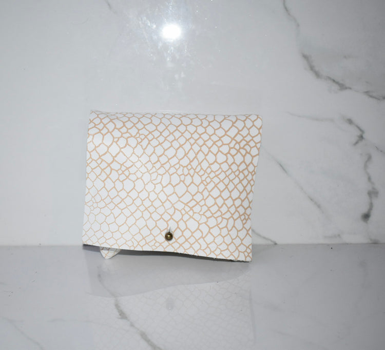 Polly White Snake Pouch