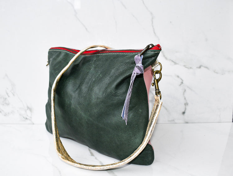 Mini Vivi Green/Pink Crossbody