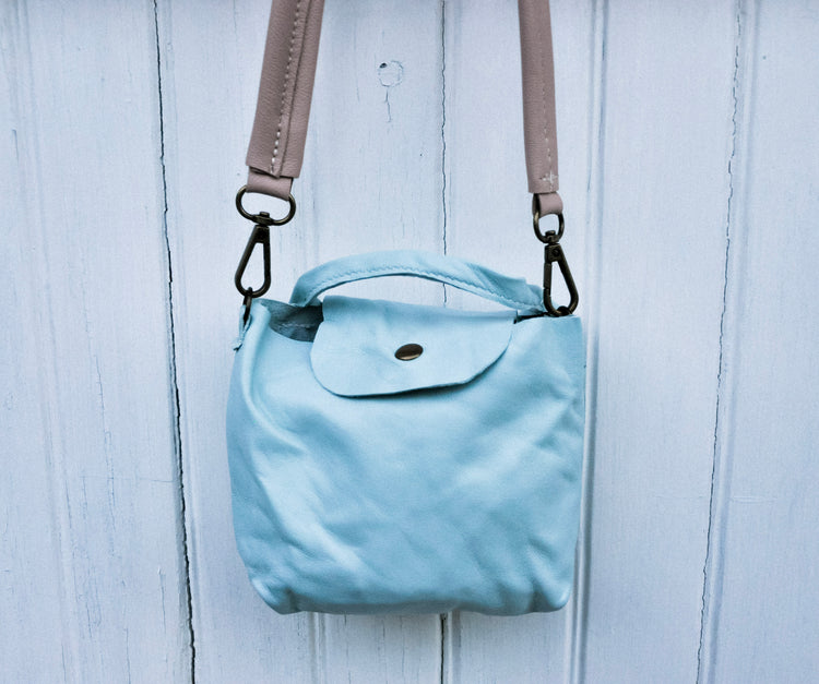 Baby Blue Lilly Pocket  Messenger Pouch