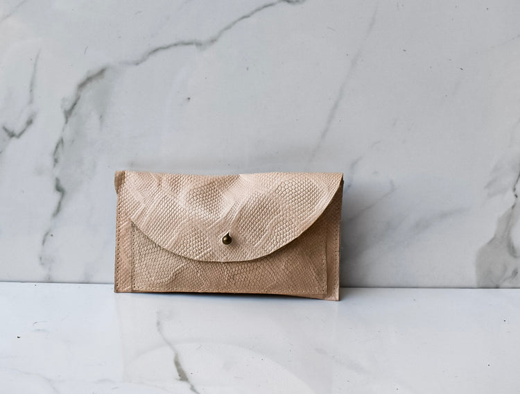 Lani Tan Snake Leather Wallet