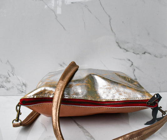 Mini Vivi Purple Snake/Cracked Gold Crossbody