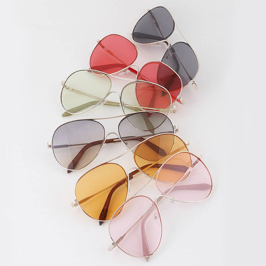 Bright  Metal Aviator Sunglasses