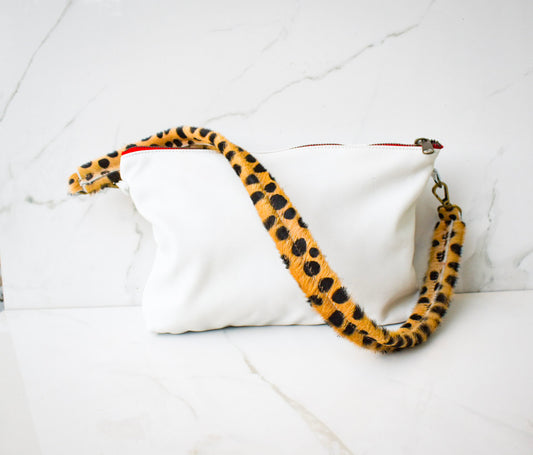 Gia White Leather Crossbody