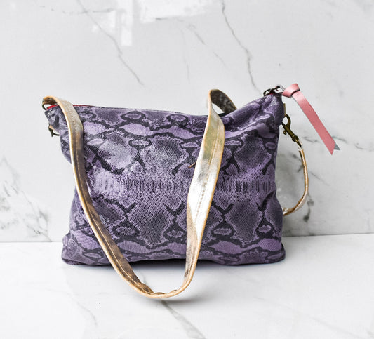 Vivi Purple Snake/Navy Crossbody