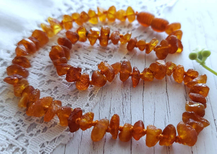 Genuine Raw Dk Honey Baltic Amber Necklace ♥️ Tag Cert GIA