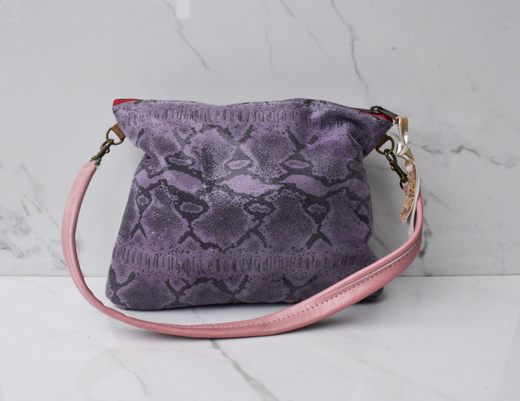 Vivi Purple Snake/Cracked Gold Crossbody