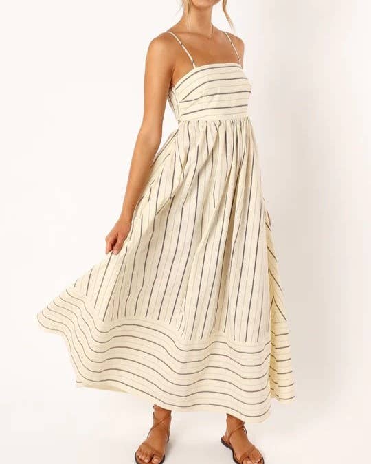 Striped Slip Backless Dress