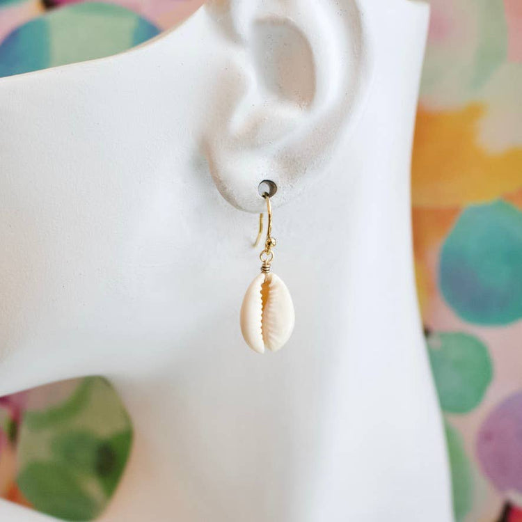 Cowrie Shell Drop Earring