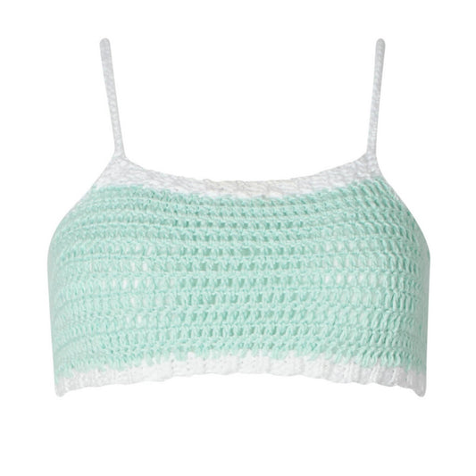 Gia Pastel Green Crochet Crop Top