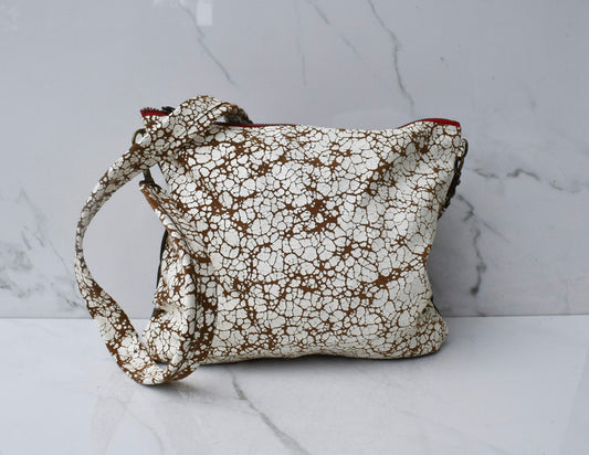 Mini Vivi Cracked White/Cracked Gold Crossbody
