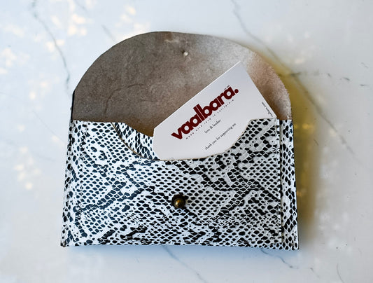 Lani Black/White Snake Leather Wallet