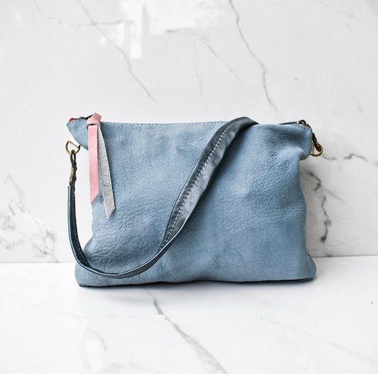 Mini Vivi Purple Snake/Blue Crossbody