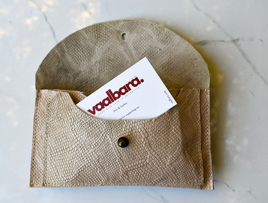 Lani Tan Snake Leather Wallet