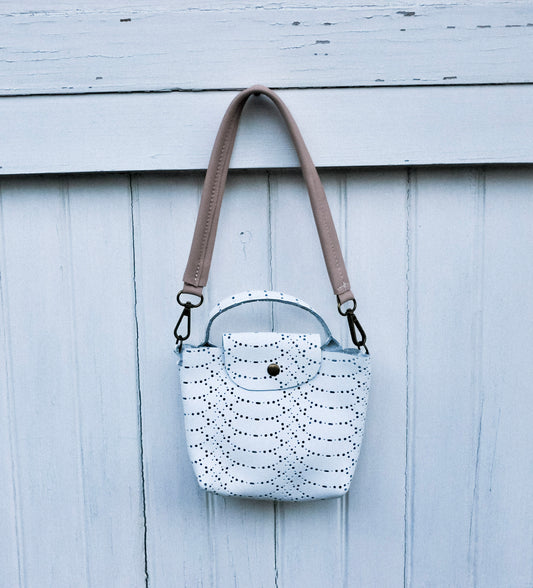White Lilly Pocket  Messenger Pouch