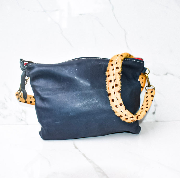 Mini Vivi Navy/Black Shimmer Crossbody