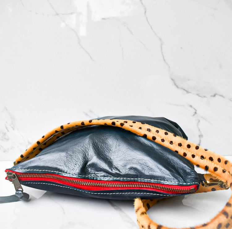 Mini Vivi Navy/Black Shimmer Crossbody