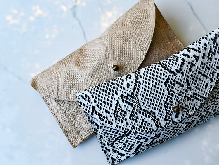 Lani Tan Snake Leather Wallet