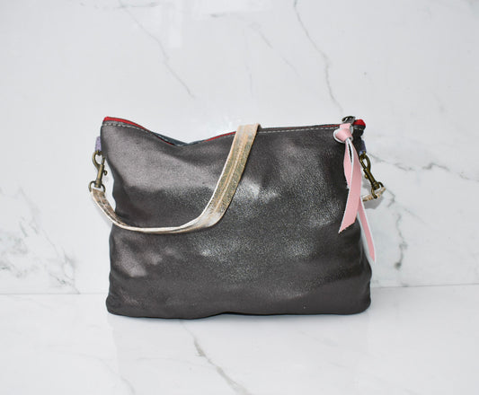 Vivi Purple Snake/Charcoal Crossbody