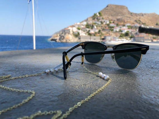 Gold Glasses Chain with Pearls