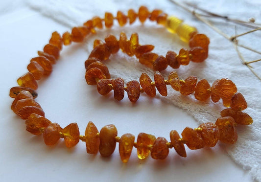 Genuine Raw Dk Honey Baltic Amber Necklace ♥️ Tag Cert GIA