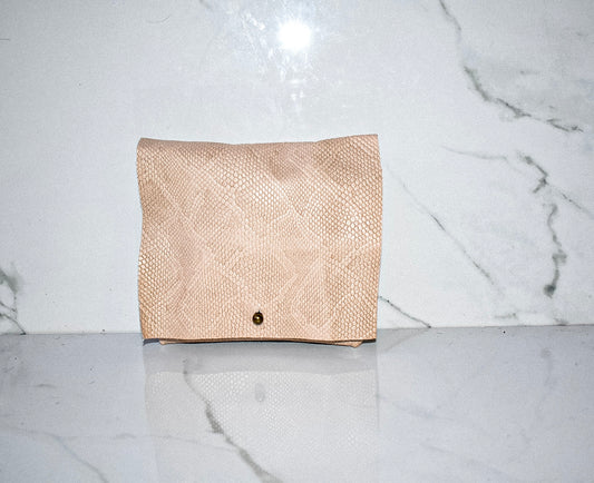 Polly Tan Snake Pouch