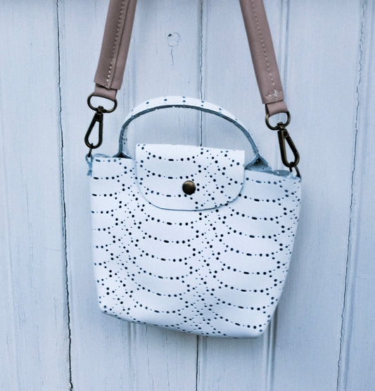 White Lilly Pocket  Messenger Pouch