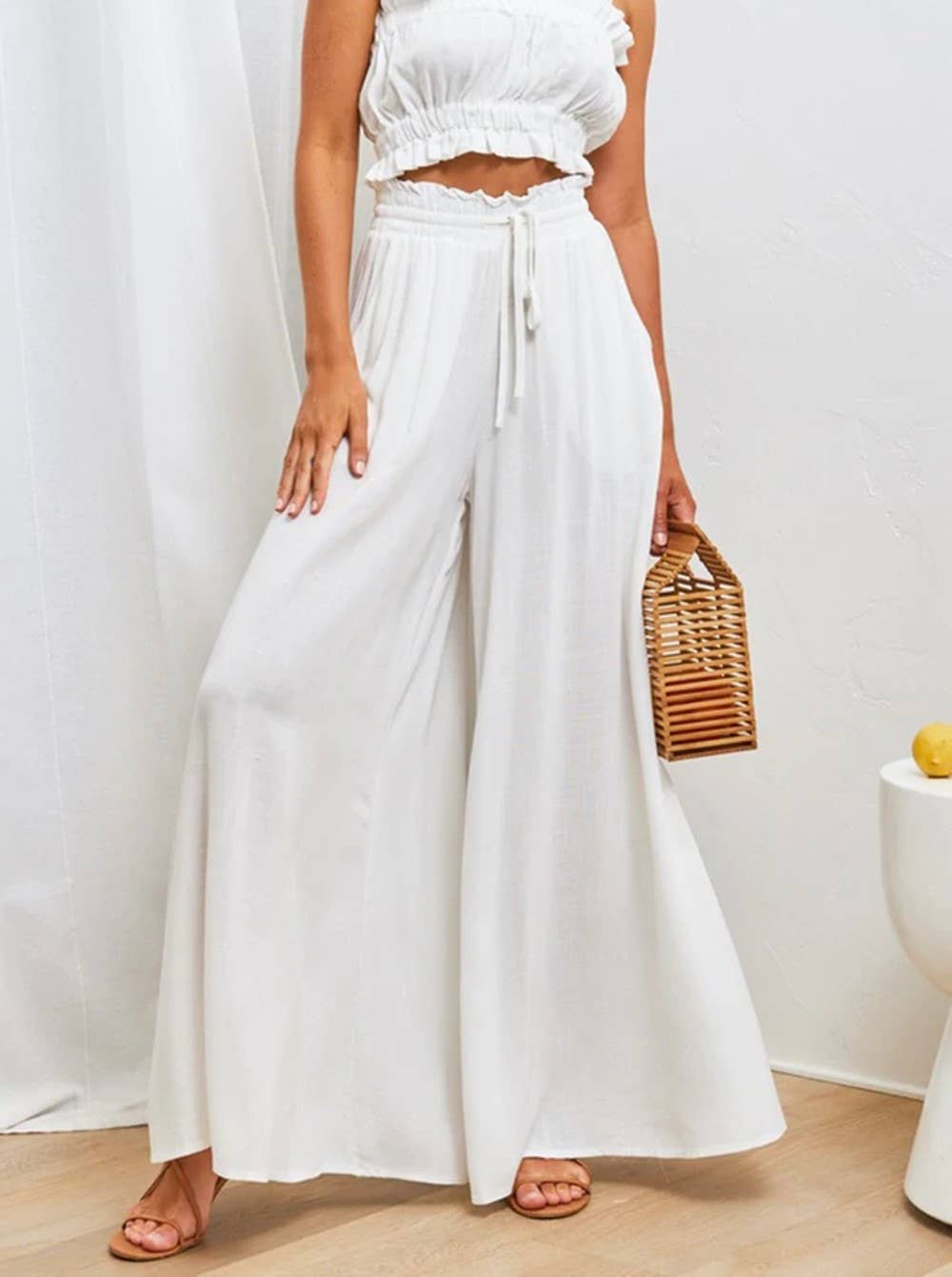【BAON】Opaso Summer Pintuck Wide Pants Summer Pintuck Wide Leg Pants OY424 - Casual style | LEWKIN
