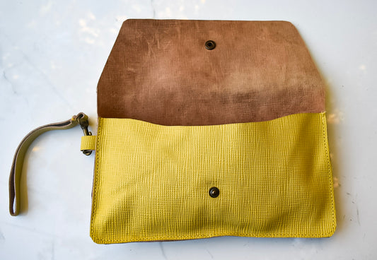 Addison Yellow Wristlet Clutch