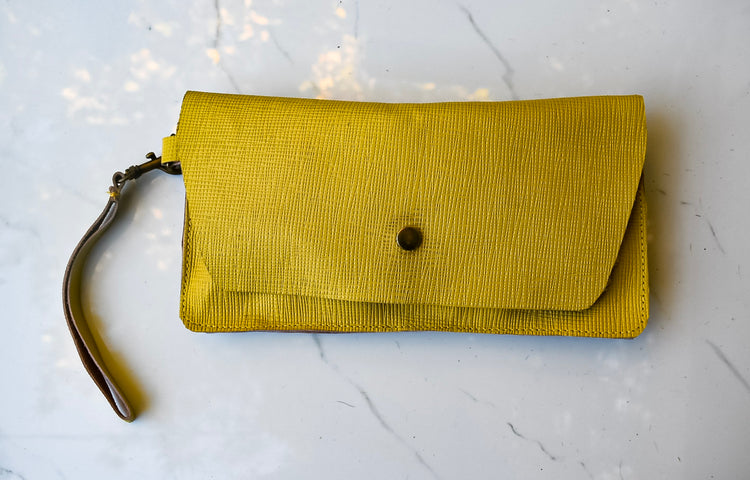 Addison Yellow Wristlet Clutch