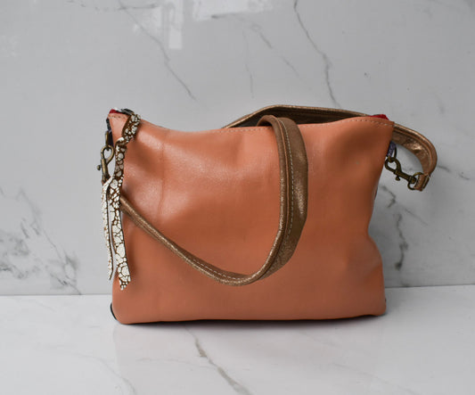 Vivi Cracked Gold/Peach Crossbody