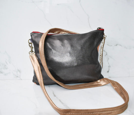Mini Vivi Peach/Charcoal Crossbody